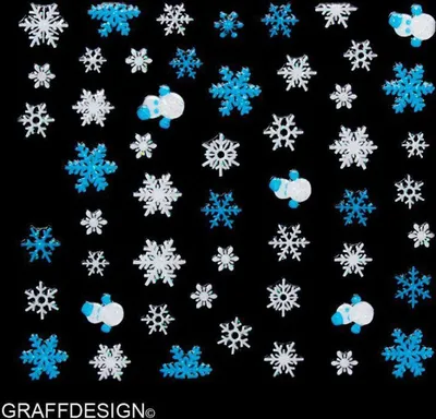 Produktbild von Nailart - Sticker mit Glitter - Weihnachten / Winter / Christmas / Sterne / Schneeflocke - 703-SN-103 w4/4
