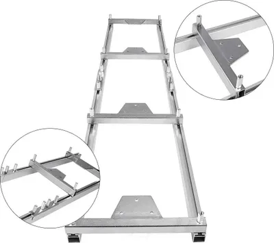 Produktbild von Führungsschienen für Kettensägen-Sägewerk - Schienensystem Set - 270 cm Aluminium - 4 Holzbefestigungsplatten - Leiterverbinder - Horizontal - Grau