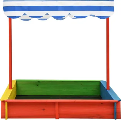 Produktbild von vidaXL Sandkasten mit Verstellbarem Dach Tannenholz Mehrfarbig UV50
