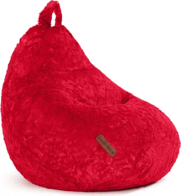 Produktbild von Green Bean® Plüsch Sitzsack 60x45x45cm - Indoor Sitzkissen mit 120L EPS Perlen Füllung waschbar - Bean Bag Lounge Chair Sitzhocker - Rot