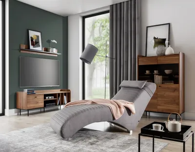 Produktbild von Relaxliege Liege Sessel ABRAMO in Stoff Lisbon Grau