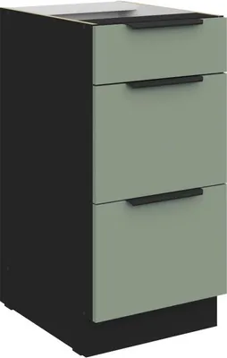 Obrázek produktu pro Kuchyňská skříňka se šuplíky LUNARA - šířka 40 cm, zelená / černá