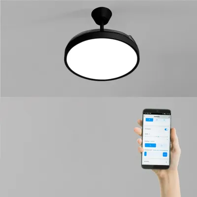 Produktbild von CREATE - WIND CLEAR STUDIO - Deckenventilator 40W leise mit einziehbaren Flügeln und LED-Licht, verschiedene Größen