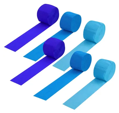 Krepppapier 6 Rollen, 4,5 cm x 25 m, blau, für Basteln & Deko