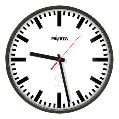 Produktbild von Peweta Funk-Wanduhr "ø 30 cm", Zifferblatt Balken, Schwarz