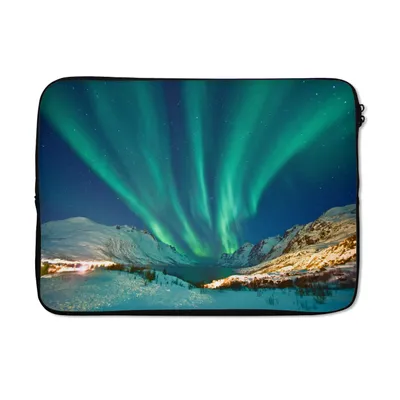 Produktbild von MuchoWow® Laptop Hülle 13 Zoll Nordlichter - Norwegen - Winter Laptoptasche - Laptophülle - Sleeve - Rundumschutz