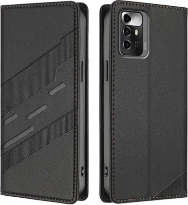 Image de Etui pour ZTE Blade A72 5G, étui portefeuille en cuirPolyuréthaneavec fente pour carte et fonction stand Schwarz