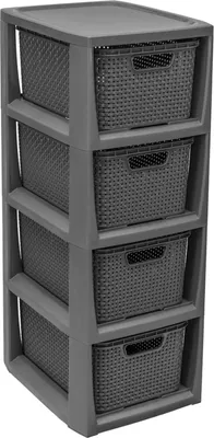 Produktbild von Boxenturm Behälter Aufbewahrungsbox Kisten 4 Körbe Korbregal Boxenregal Rattan Box