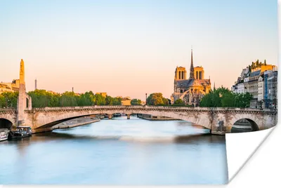 Produktbild von MuchoWow® Poster Paris - Brücke - Wasser 60x40 cm - Schlafzimmerdekoration