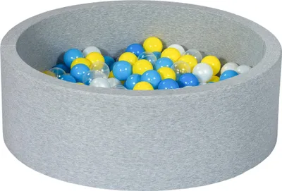 Produktbild von Bällebad Playground + 200 Perlenbälle, transparent, gelb, blau, hellblau