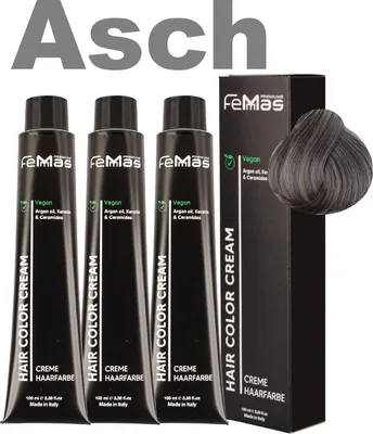 Produktbild von FemMas Haarfarbe mit Arganöl Pure&Mix Asch | 3x100 ml