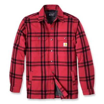 Zdjęcie produktu dla Carhartt Relaxed Fit Flannel Sherpa-Lined Shirt , Kolor:czerwony/czarny, Rozmiar:M