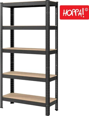 Produktbild von Hoppa! | Lagerregal - Aufbewahrungsregal, Steckregal, Werkstattschrank | 75x30x150 cm | Schwarz