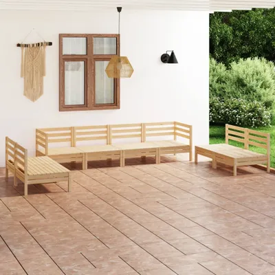 Produktbild von The Living Store 8-tlg. Garten-Lounge-Set Massivholz Kiefer