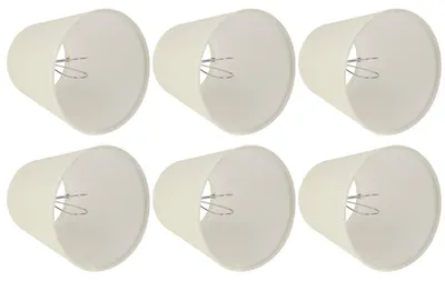 6er Set Clip-On Lampenschirme, cremefarben, für E14, 9x13x14 cm