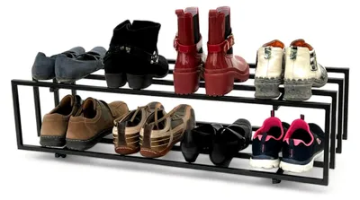 Produktbild von Schuhregal Metall Schwarz 2 Ebenen