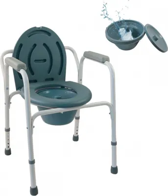 Produktbild von Mobiclinic, Toilettenstuhl, Mit Deckel, Herausnehmbarer Eimer, Verstellbar in 5 Höhen, Arroyo, Armlehnen,Trägt bis zu 100 KG,Stuhl mit Toilette,Stahl