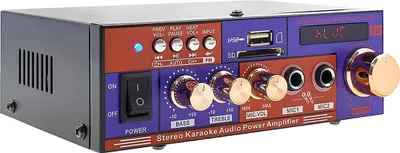 Obrázok produktu pre Avizar, stereo audio zosilňovač s Bluetooth USB SD FM multifunkcia, fialová