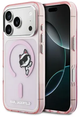 Image de Étui Karl Lagerfeld Iml Peekaboo Magsafe pour iPhone 17 Pro, rose