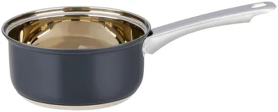 Imagen del producto de Olla Alpina con tapa, 1,2 litros, apta para inducción, de acero inoxidable color gris plateado