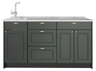 Obrázok produktu pre Kuchynský blok Vicco Fame-Line Zelený a zlatý vidiecky dom 150 cm, AP Marble, Model 65311