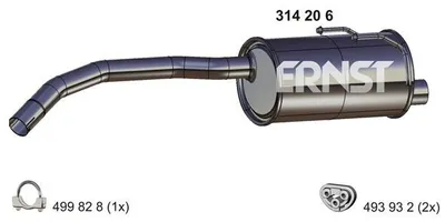 Produktbild von ERNST 314206 Endschalldämpfer für FORD KA (RU8) Auspuff