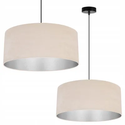 Image de Suspension, lustre, chrome, abat-jour en velours