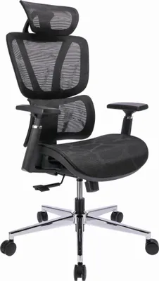 Zdjęcie produktu dla JUMI Fotel biurowy ergonomiczny NEOVA krzesło biurowe regulowane do biura biurka czarny podłokietniki
