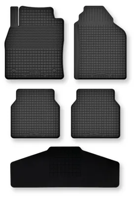 Produktbild von Gummi-Fußmatten + Tunnel für Ford EcoSport MK2 2012-2017 (Crossover) – 5-tlg, Schwarz, Semi-Universal, angepasst – Wielganizator Semi-Universal
