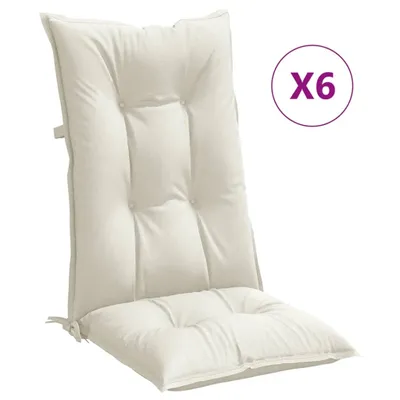 Produktbild von vidaXL Hochlehner-Auflagen 6 Stk. Melange Creme 120x50x7 cm Stoff