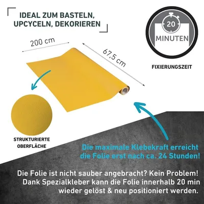 Produktbild von Klebefolie Unimatt curry - 67,5x200cm