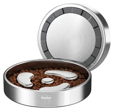 Immagine prodotto di Ciotola antisoffocamento per cani, acciaio inossidabile a doppia parete, capacità 240 ml, base antiscivolo