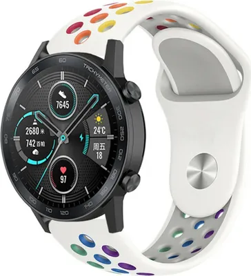 Produktbild von Strap-it Honor Magic Watch 2 Sportarmband (Buntes Weiß)