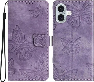 Produktbild von iPhone 17 Hülle - Coverup Schmetterlinge Klapphülle - Violett