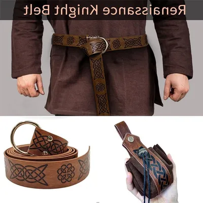 Halloween Nekromant Kostüm, 2-teiliges Mittelalter Outfit, Mittelalterliche Accessoires mit Gürtel und Wikinger Tasche