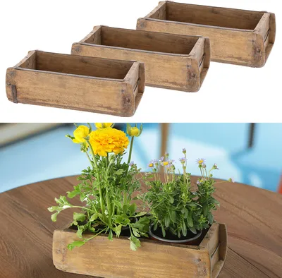 Produktbild von Holzkiste 3er Set 30x9x15cm Ziegelform Altholz Holzbox Vintage Used Look Kiste Box Dekokiste