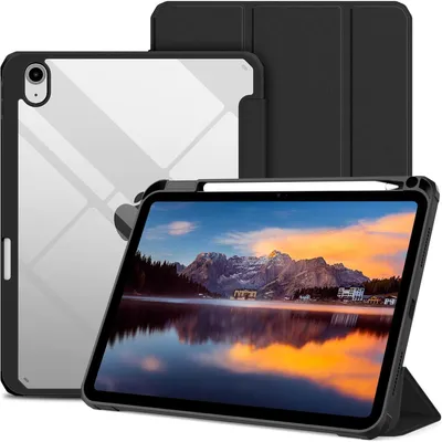 Zdjęcie produktu dla Etui ochronne do iPada 11. generacji (11 cali) / 10. generacji (10,9 cala) z uchwytem na rysik, przezroczystym tyłem, w kolorze czarnym