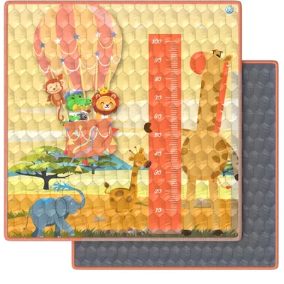 Obrázok produktu pre Podložka na plazenie pre bábätká Skladacia 127x127cm x 2,5cm Ochrana podlahy pred pádmi Podložka na hranie pre bábätká - hrubá podložka na hranie, protišmyková a umývateľná - hrací koberec Monte