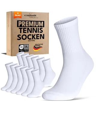 Produktbild von Sportsocken Herren Damen Tennissocken verstärkte Frotteesohle - 70107T Weiß 39-42 6 Paar