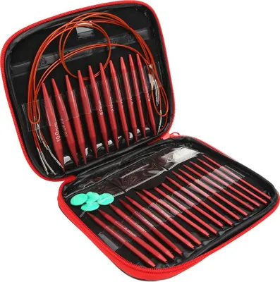 Produktbild von Stricknadel-Set Rundstricknadeln Rundstricknadeln Ring Set Strick Nadeln Set Abnehmbar Kreisförmig Austauschbar Strick Nadeln Kit Aluminium-Runds