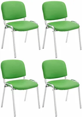 Produktbild von CLP 4er Set Stühle Ken Chrom Kunstleder gepolstert grün