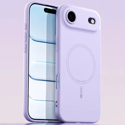 Image de Coque magnétique pour iPhone Air, compatible MagSafe, silicone liquide, résistant aux chocs et aux rayures Violet