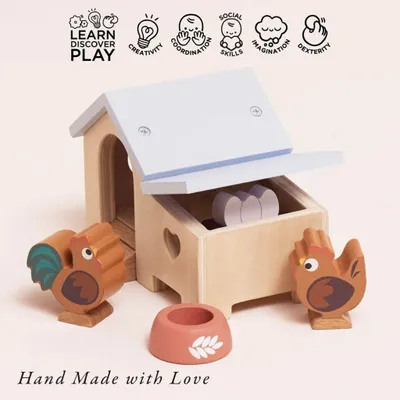 Produktbild von Le Toy Van: Holzhuhnstall mit Hahn und Henne
