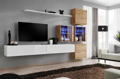 Image de Meuble pour salon RIONATA 19 - blanc / chêne wotan