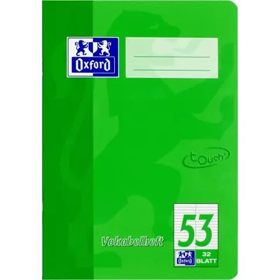 Produktbild von Oxford Vokabelheft "TOUCH" DIN A5 2 Spalten Lineatur 53 32 Blatt grün