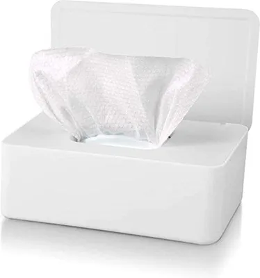 Immagine prodotto di Contenitore per carta igienica umidificata - Bianco - Contenitore per salviettine - Portarotolo