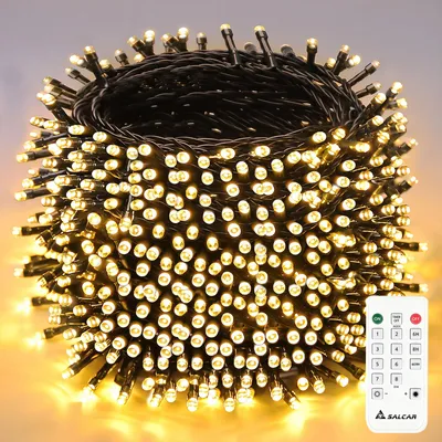 Produktbild von Salcar 60m 1000 LED Lichterkette Innen 8 Lichtmodi & Memory-Funktion Party LED Lichtervorhang Weihnachten Hochzeit Deko