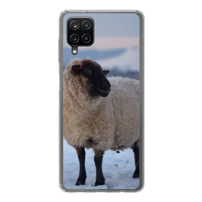 Produktbild von MuchoWow® Handyhülle Schutzhülle Hülle für Samsung Galaxy A12 Schaf - Schnee - Berg Silikon Softcase Handy Hülle - Bild