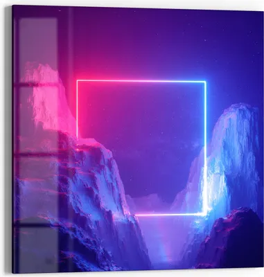 Produktbild von DEQORI Glasbild Echtglas 30x30 cm 'Kosmische Canyonreise' Wandbild Bild modern Deko