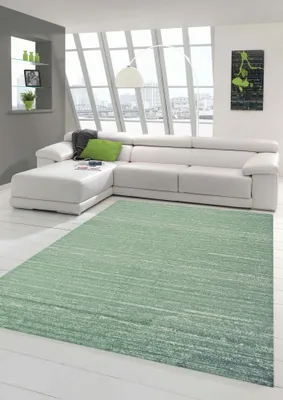 Obrázek produktu pro Designový a moderní koberec Koberec do obývacího pokoje s krátkým vlasem v zeleném provedení Velikost - 80 x 150 cm